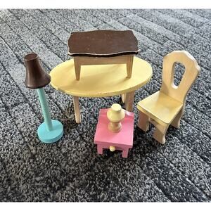 Kid Kraft Wooden Doll‎ House Furniture Lot Of 6